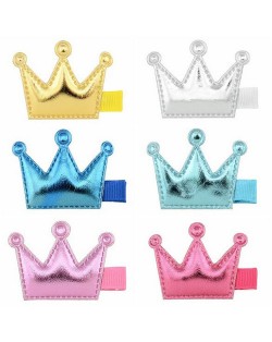 (6 pcs) Glistening Crown Baby Hair Clip Set