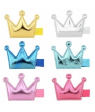(6 pcs) Glistening Crown Baby Hair Clip Set
