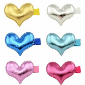 (6 pcs) Glistening Heart Baby Hair Clip Set
