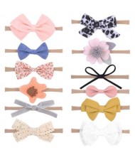 (12 pcs) Assorted Adorable Designs of Bowknot Baby/ Toddler Hair Bands