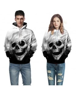 Classic Black and White Skull Printing High Fashion Top