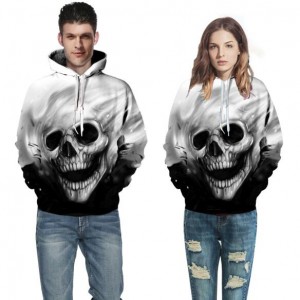 Classic Black and White Skull Printing High Fashion Top