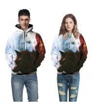 Snow Wolf Printing High Fashion Hooded Top