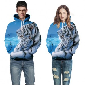 White Tiger Printing High Fashion Hooded Top