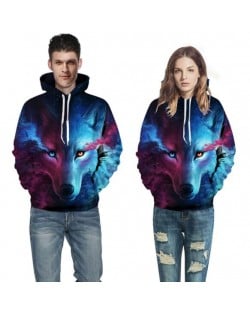 Blue Wolf Printing High Fashion Hoodie