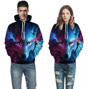 Blue Wolf Printing High Fashion Hoodie