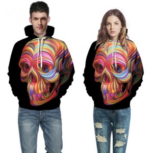 3D Colorful Skull Printing High Fashion Hoodie