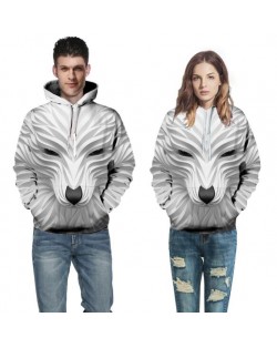 3D White Wolf Printing High Fashion Hoodie