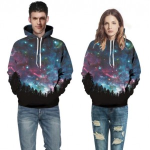 3D Forest Night Sky Printing High Fashion Hoodie
