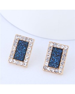 Rhinestone Embellished Graceful Rectangle Women Fashion Earrings