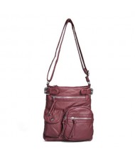 (13 Colors Available) High Fashion Women Top Belt Crossbody PU Tote Bag/ Shoulder Bag