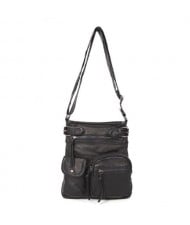 (13 Colors Available) High Fashion Women Top Belt Crossbody PU Tote Bag/ Shoulder Bag