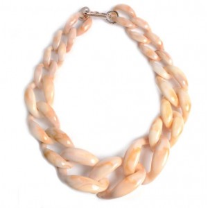 Attractive Bold Chain Design High Fashion Women Costume Necklace - Yellowish White