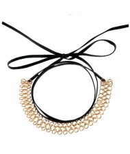 Weaving Style Alloy Wire PU High Fashion Necklet