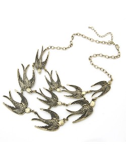 Vintage Swallows Short Fashion Costume Necklace