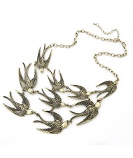 Vintage Swallows Short Fashion Costume Necklace