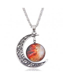 Hollow Moon and Sun High Fashion Costume Necklace - Pattern 1