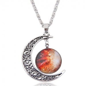 Hollow Moon and Sun High Fashion Costume Necklace - Pattern 1