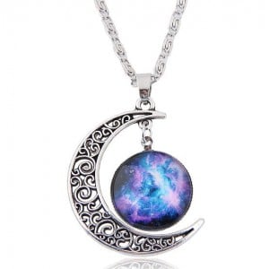 Hollow Moon and Sun High Fashion Costume Necklace - Pattern 2