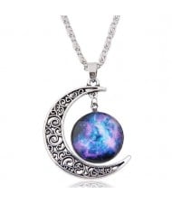 Hollow Moon and Sun High Fashion Costume Necklace - Pattern 2