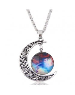 Hollow Moon and Sun High Fashion Costume Necklace - Pattern 3