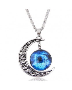 Hollow Moon and Sun High Fashion Costume Necklace - Pattern 4