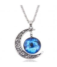Hollow Moon and Sun High Fashion Costume Necklace - Pattern 4