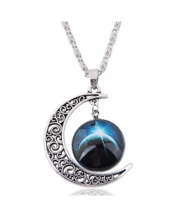 Hollow Moon and Sun High Fashion Costume Necklace - Pattern 5