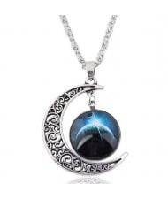 Hollow Moon and Sun High Fashion Costume Necklace - Pattern 5
