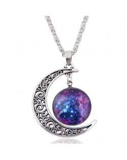 Hollow Moon and Sun High Fashion Costume Necklace - Pattern 6