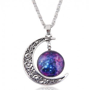 Hollow Moon and Sun High Fashion Costume Necklace - Pattern 6