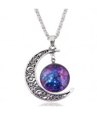 Hollow Moon and Sun High Fashion Costume Necklace - Pattern 6
