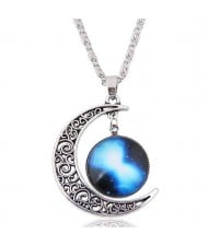Hollow Moon and Sun High Fashion Costume Necklace - Pattern 8