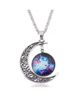 Hollow Moon and Sun High Fashion Costume Necklace - Pattern 9