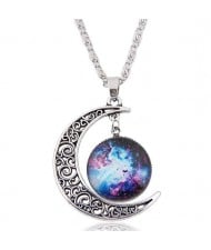 Hollow Moon and Sun High Fashion Costume Necklace - Pattern 9
