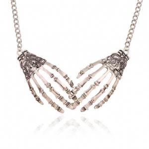 Skeleton Hands Punk Fashion Alloy Costume Necklace