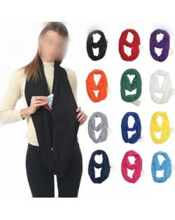 18 Colors Available High Fashion Solid Color Pocket Scarf