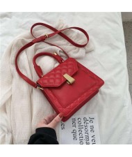 (4 Colors Available) Lozenge Stitching Spring and Summer Fashion Handbag/ Shoulder Bag
