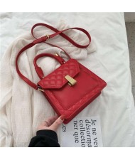 (4 Colors Available) Lozenge Stitching Spring and Summer Fashion Handbag/ Shoulder Bag