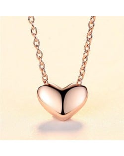 Sweet Heart Design Rose Gold Plated 925 Sterling Silver Necklace