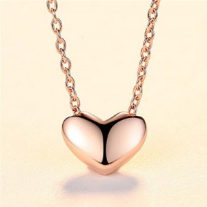 Sweet Heart Design Rose Gold Plated 925 Sterling Silver Necklace