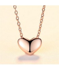 Sweet Heart Design Rose Gold Plated 925 Sterling Silver Necklace