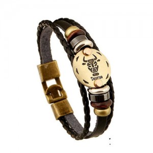 12 Constellation Theme Fashion Leather Bracelet - Taurus