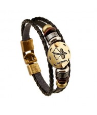 12 Constellation Theme Fashion Leather Bracelet - Sagittarius