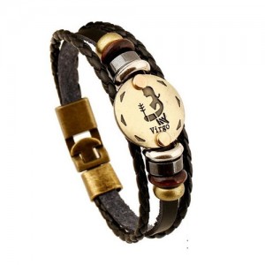 12 Constellation Theme Fashion Leather Bracelet - Virgo