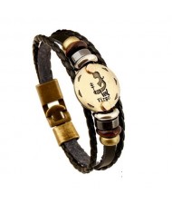 12 Constellation Theme Fashion Leather Bracelet - Virgo