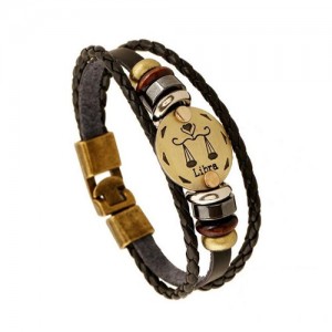12 Constellation Theme Fashion Leather Bracelet - Libra