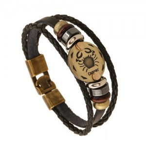 12 Constellation Theme Fashion Leather Bracelet - Cancer