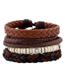 Vintage Handmade Weaving Style Multi-layer Leather Bracelet