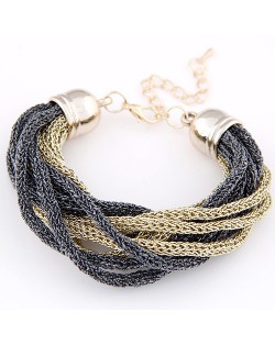 Weaving Style Alloy High Fashion Costume Bracelet - Gray